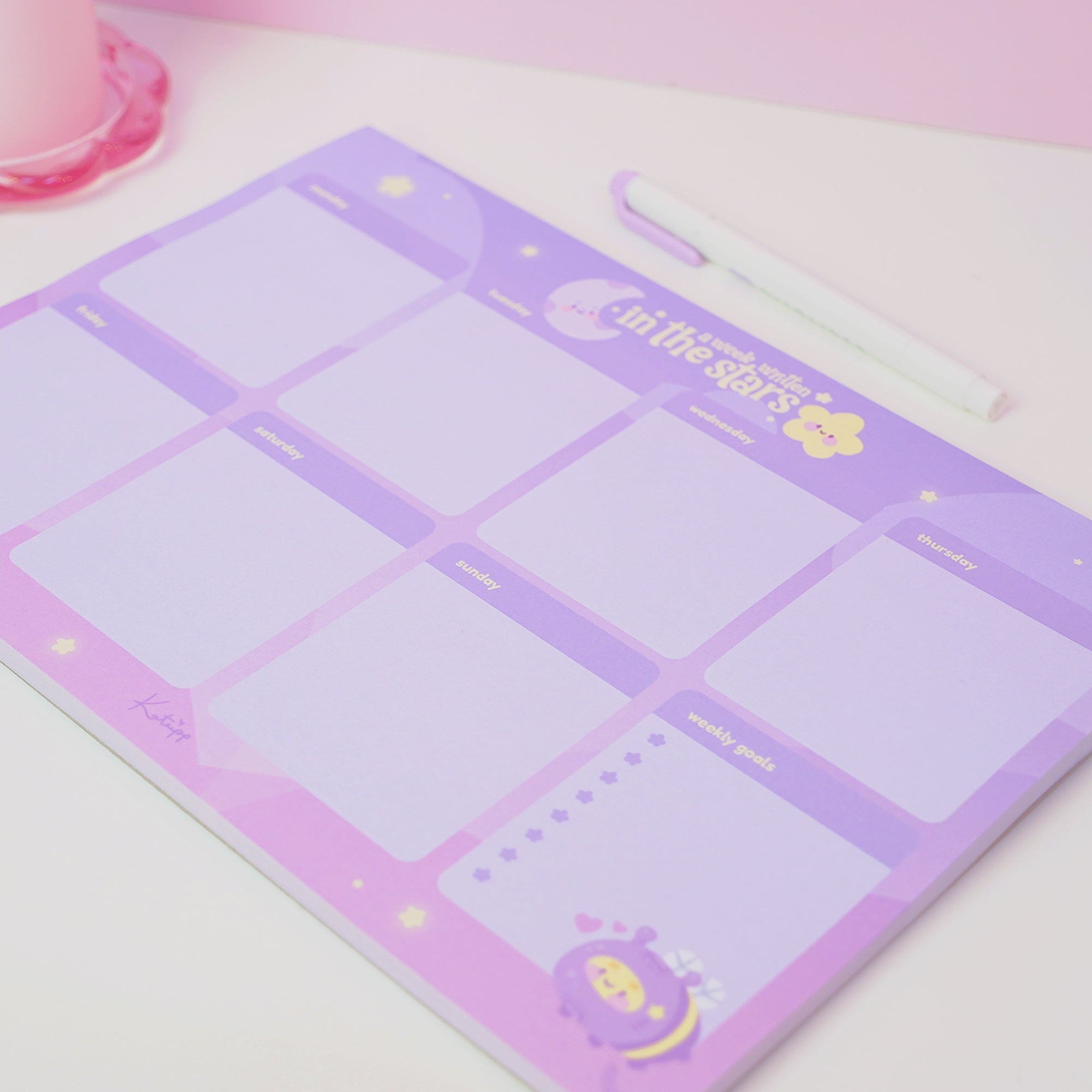 Pocket Planets Celestial Stationery Bundle | A4 Weekly Planner, A5 Lined, A6 Blank & DL To Do Pad Katnipp character product