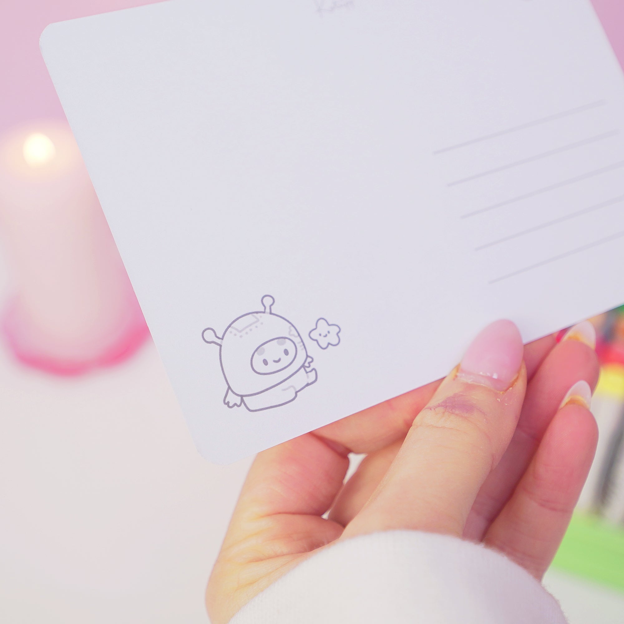 Pocket Planets I Need Space A6 Colouring Postcard | Luna & Sprinkle Cute Space Colour In Card Katnipp character product