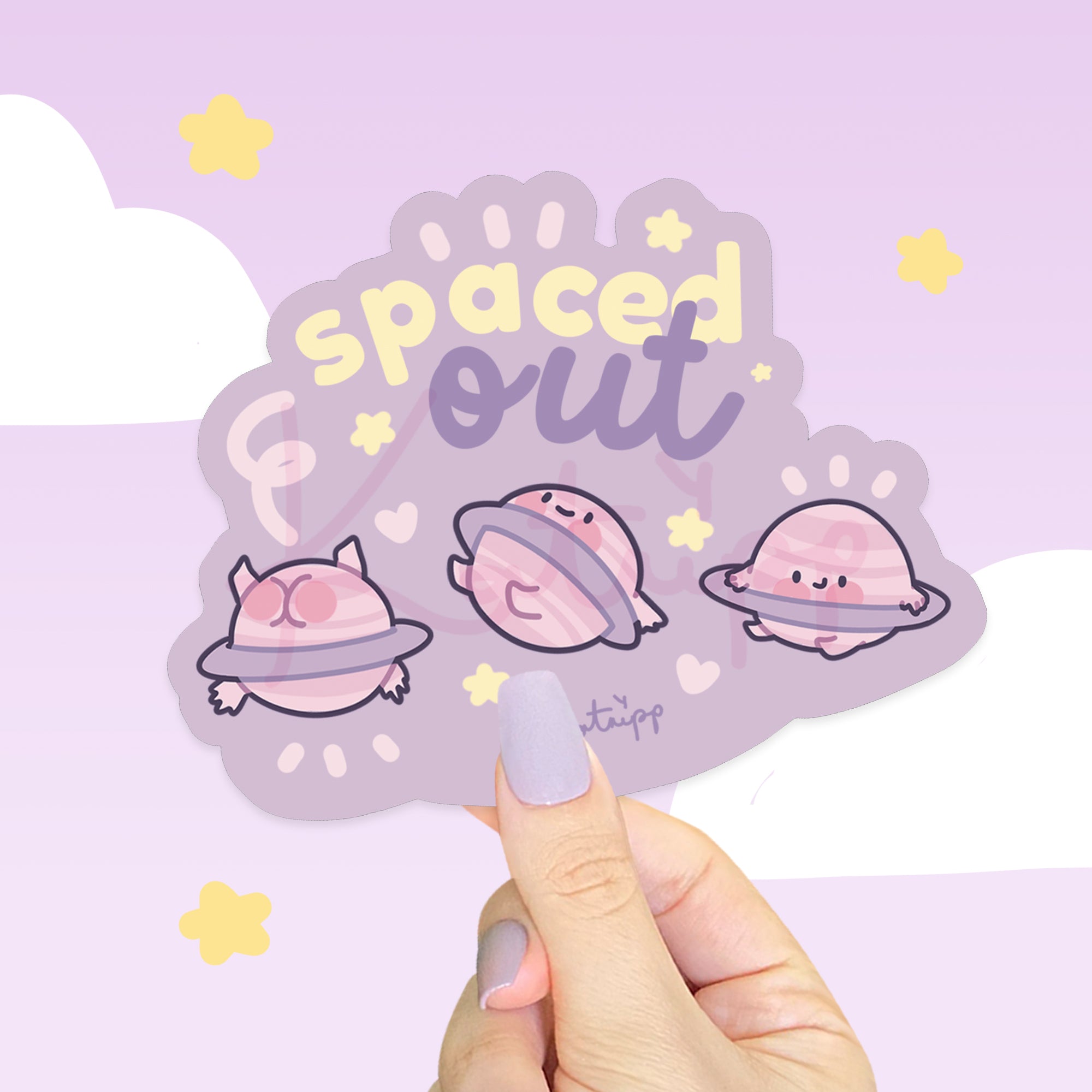 Pocket Planets: Saturn Die Cut Sticker Spaced Out - Cute Kawaii Character - Space Themed Decal - Katnipp Studios