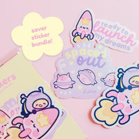 Pocket Planets Space Die Cut Sticker Bundle | Kawaii Character Vinyl Stickers
