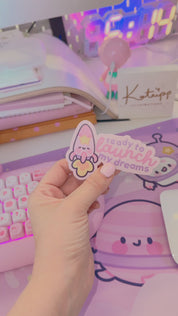 Rocketto “Ready to Launch My Dreams” Die Cut Sticker | Cute Kawaii Space Character