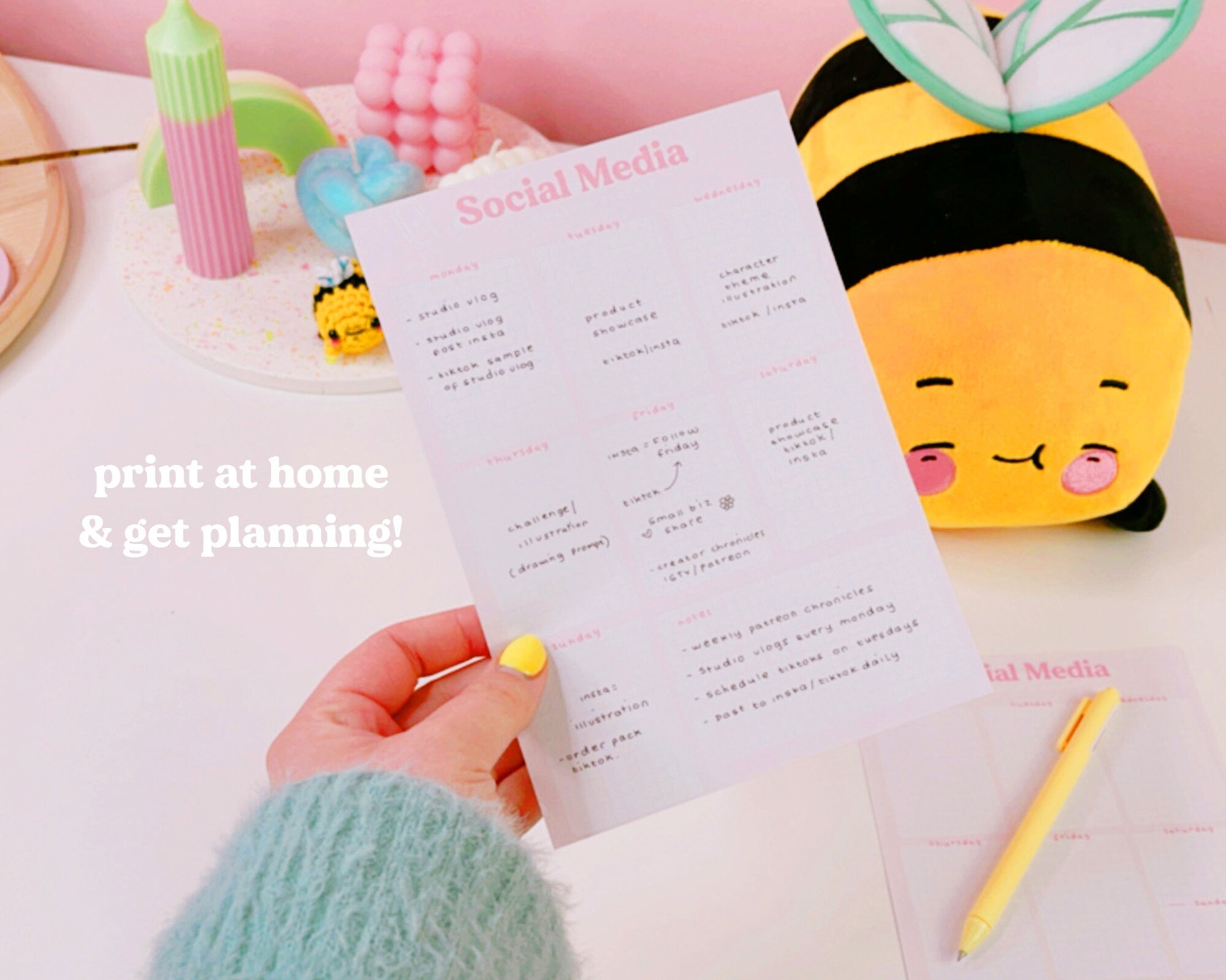 Printable Social Media Weekly Planner | Digital Download for Scheduling and Content Planning Katnipp character product