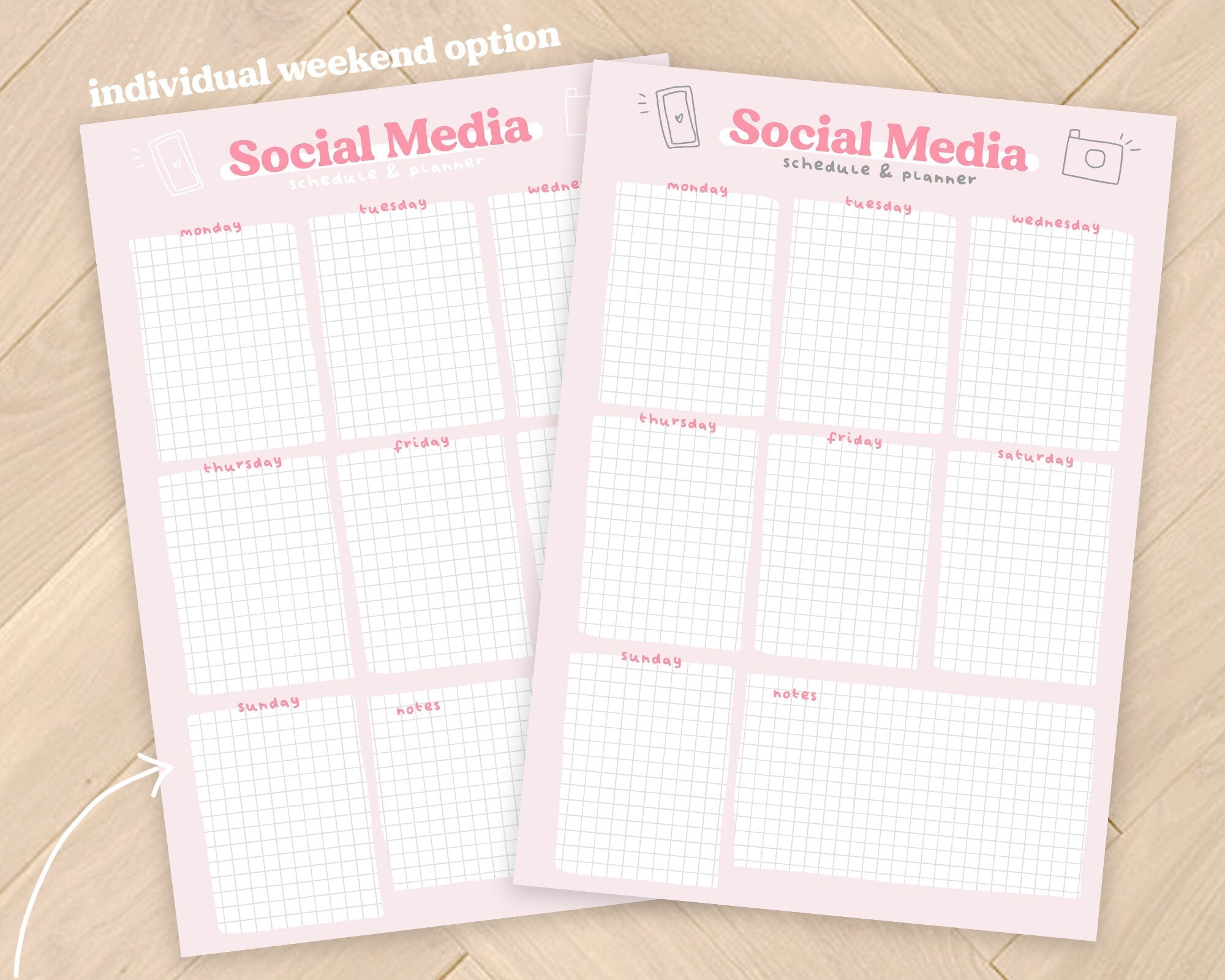 Printable Social Media Weekly Planner | Digital Download for Scheduling and Content Planning Katnipp character product