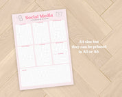 Printable Social Media Weekly Planner | Digital Download for Scheduling and Content Planning Katnipp character product