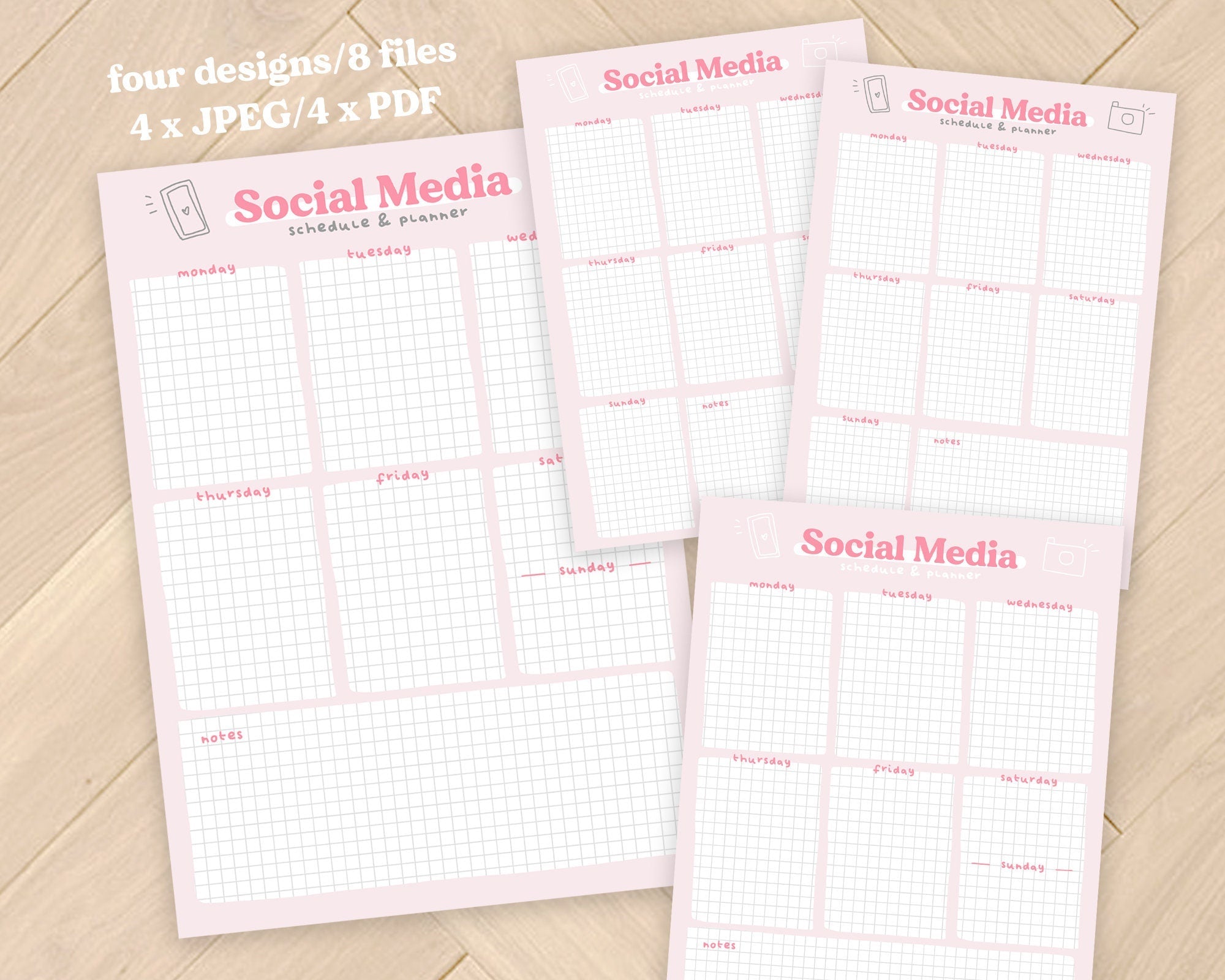 Printable Social Media Weekly Planner | Digital Download for Scheduling and Content Planning Katnipp character product