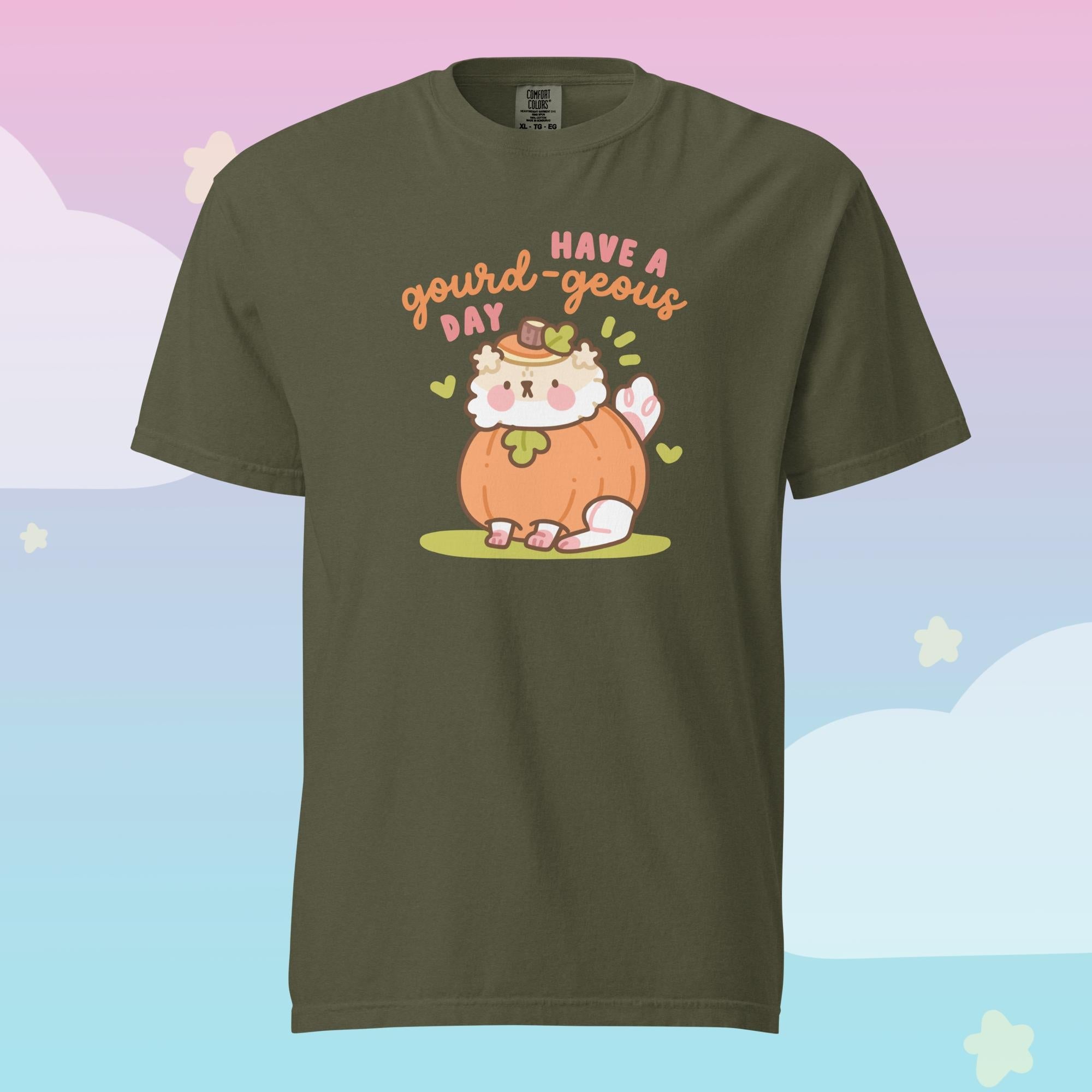 Puddin the Dog Halloween T-Shirt | Have a Gourd - geous Day Kawaii Pumpkin Tee Katnipp character product