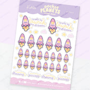 Rocketto the Kawaii Rocket Sticker Sheet | A6 Celestial Kawaii | POP004 Katnipp character product
