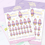 Rocketto the Kawaii Rocket Sticker Sheet | A6 Celestial Kawaii | POP004 Katnipp character product