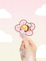 Sakura Kawaii Sticker Set | 5 Cherry Blossom Vinyl Stickers Katnipp character product