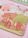Sakura Scene Cherry Blossom Mouse Pad With Bumblebutt - Katnipp Studios