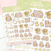 Satsuma Duck A6 Planner Stickers | Kawaii Spring Duck Sticker Sheet | DAF004 Katnipp character product