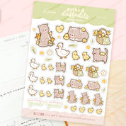 Satsuma Duck A6 Planner Stickers | Kawaii Spring Duck Sticker Sheet | DAF004 Katnipp character product