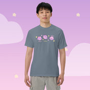 Saturn Cosmic Poses Heavyweight T-Shirt | Cute Celestial Planet Design Katnipp character product