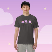 Saturn Cosmic Poses Heavyweight T-Shirt | Cute Celestial Planet Design Katnipp character product