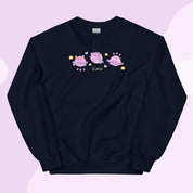 Saturn Cosmic Poses Sweatshirt | Cute Celestial Planet Design Katnipp character product