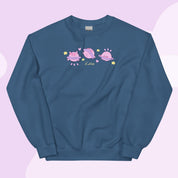 Saturn Cosmic Poses Sweatshirt | Cute Celestial Planet Design Katnipp character product