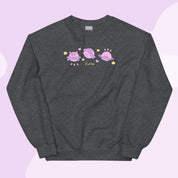 Saturn Cosmic Poses Sweatshirt | Cute Celestial Planet Design Katnipp character product