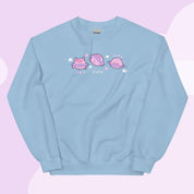 Saturn Cosmic Poses Sweatshirt | Cute Celestial Planet Design Katnipp character product