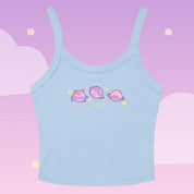 Saturn Cosmic Poses Vest Top | Celestial Kawaii Planet Design Katnipp character product