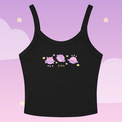 Saturn Cosmic Poses Vest Top | Celestial Kawaii Planet Design Katnipp character product