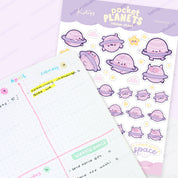 Saturn the Kawaii Planet Sticker Sheet | A6 Kawaii Space | POP003 Katnipp character product