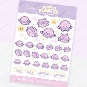 Saturn the Kawaii Planet Sticker Sheet | A6 Kawaii Space | POP003 Katnipp character product