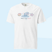 Sea’s the Day | Kawaii Wave T-Shirt | Comfort Colours Heavyweight Tee | Y2K Pastel Ocean Vibes 🐚✨ Katnipp character product