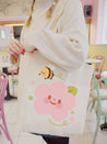 SECONDS Bumblebutt & Sakura Kawaii Handprinted Tote Bag - Katnipp Studios