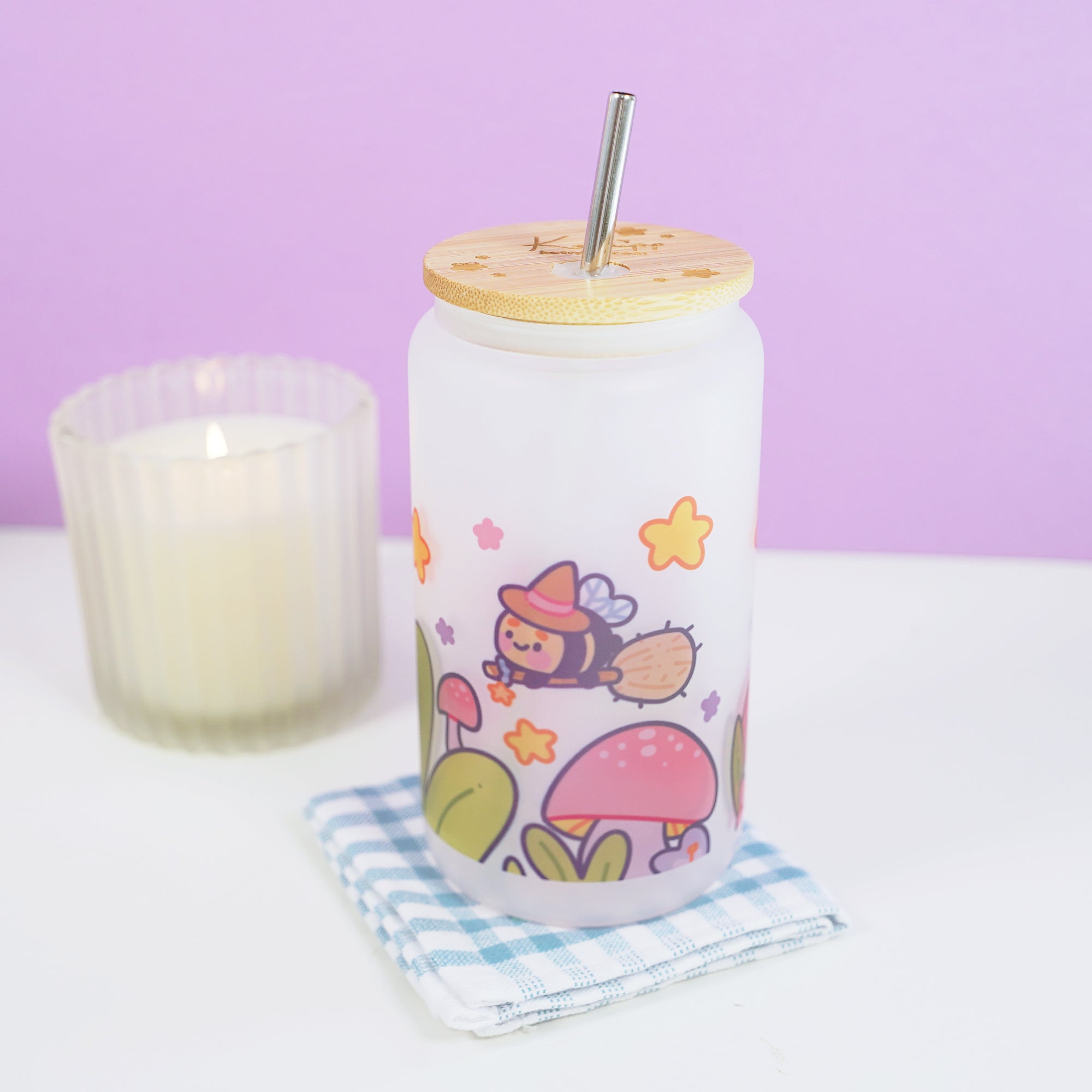 SECONDS - Bumblebutt Pastel Witch Magical Scene 16 oz Frosted Tumbler | Kawaii Cute Drinkware | PWT001 - Katnipp Studios