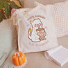 SECONDS More Bubble Less Trouble Tea Cat Tote Bag - Katnipp Studios