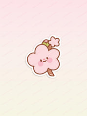 Smiling Cherry Blossom Die-Cut Vinyl Sticker | Cute Kawaii Sakura Flower Sticker Katnipp character product