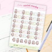 Social Media Content Planner Sticker Sheet | A6 | MISC 006 Katnipp character product