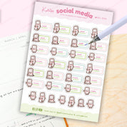 Social Media Content Planner Sticker Sheet | A6 | MISC 006 Katnipp character product