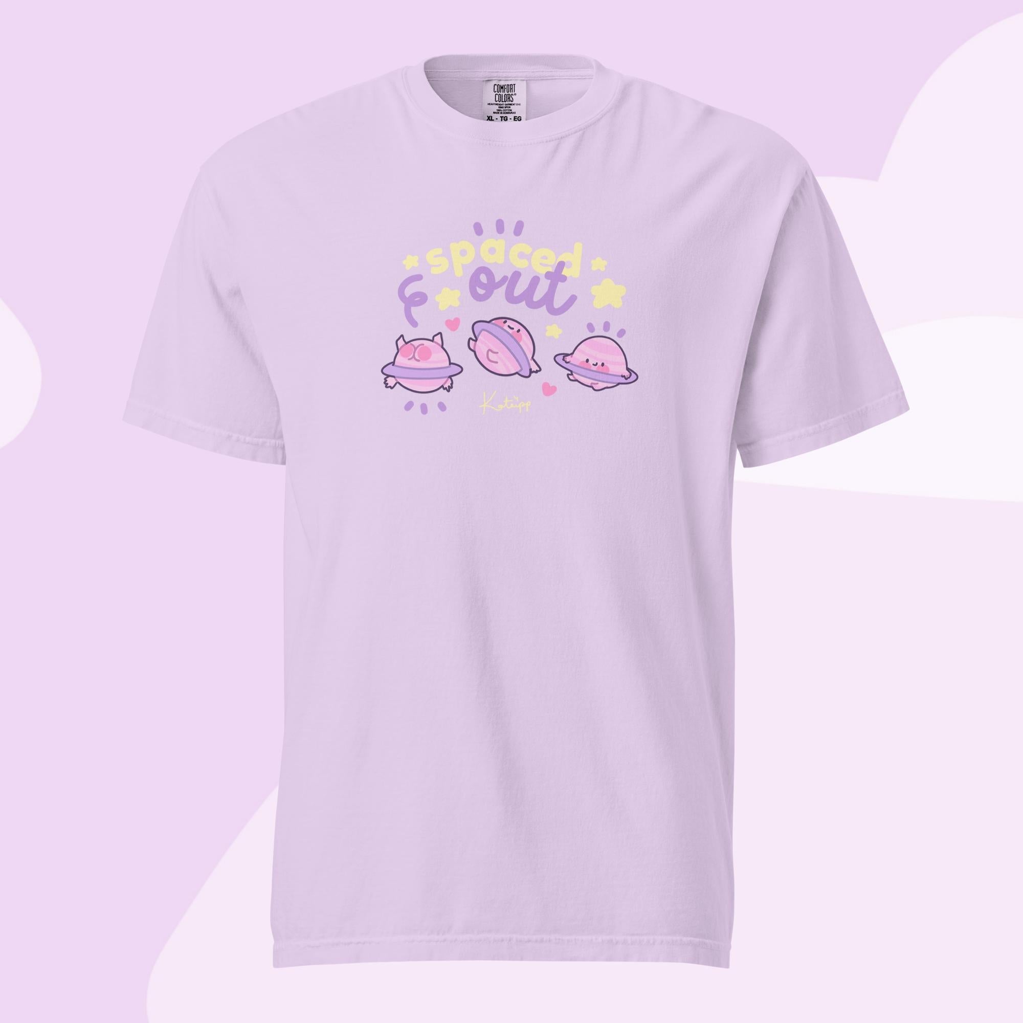 Spaced Out Saturn Heavyweight T-Shirt | Cute Space & Astrology Design Katnipp character product