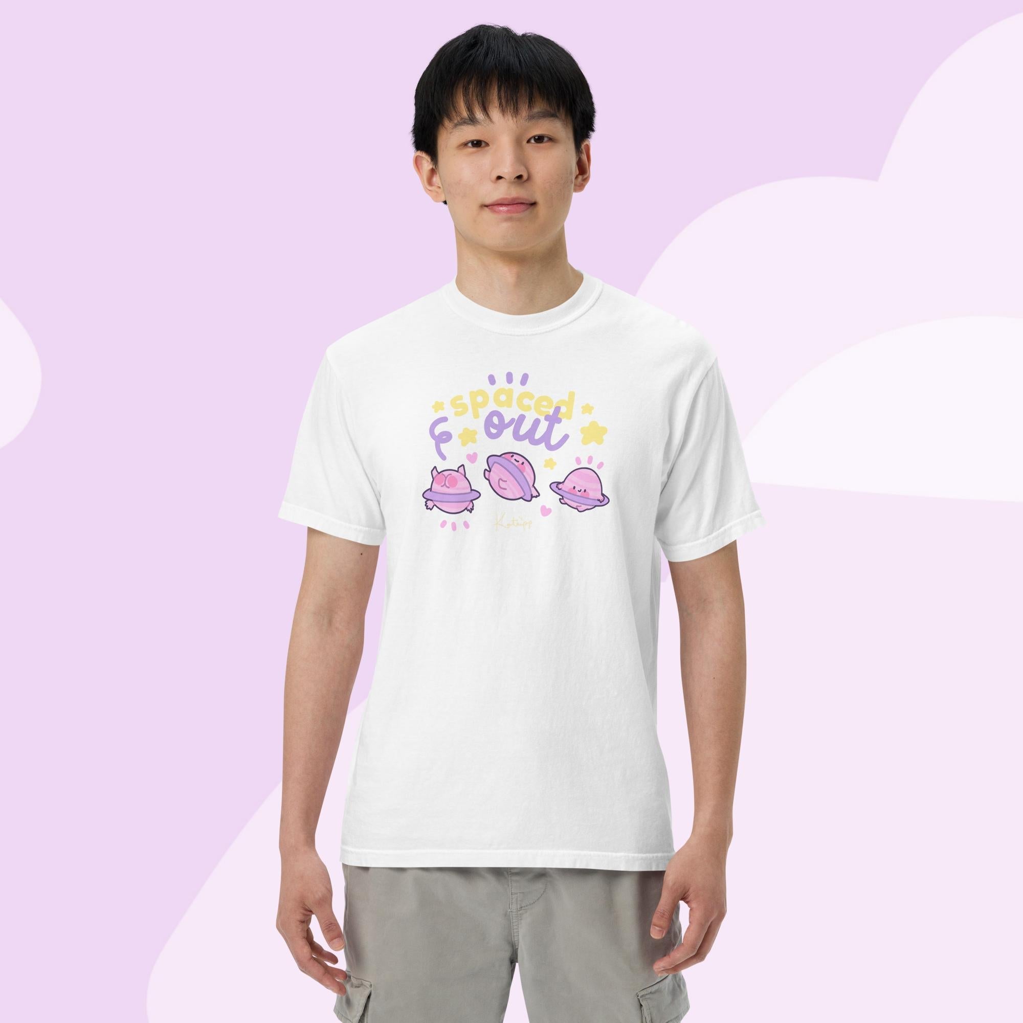 Spaced Out Saturn Heavyweight T-Shirt | Cute Space & Astrology Design Katnipp character product