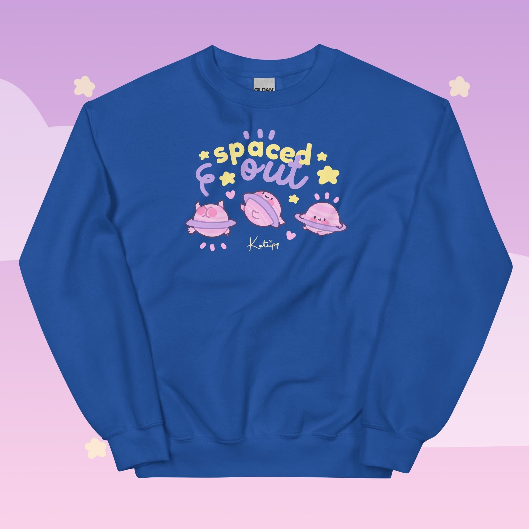 Spaced Out Saturn Sweatshirt | Cute Cosmic Planet Design Katnipp character product