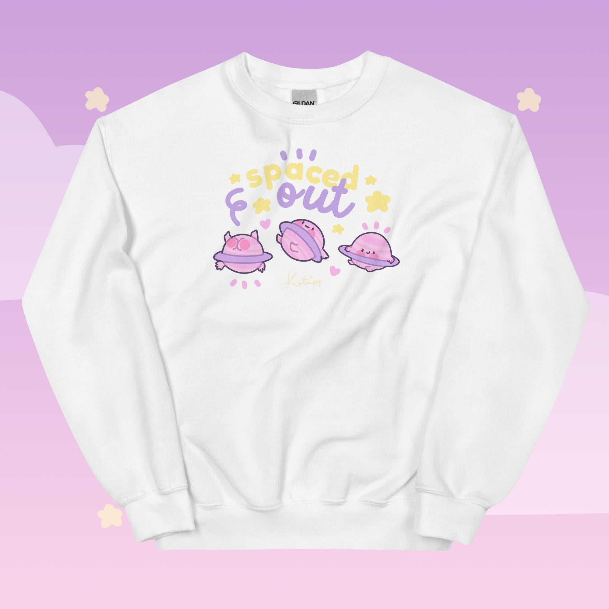 Spaced Out Saturn Sweatshirt | Cute Cosmic Planet Design Katnipp character product
