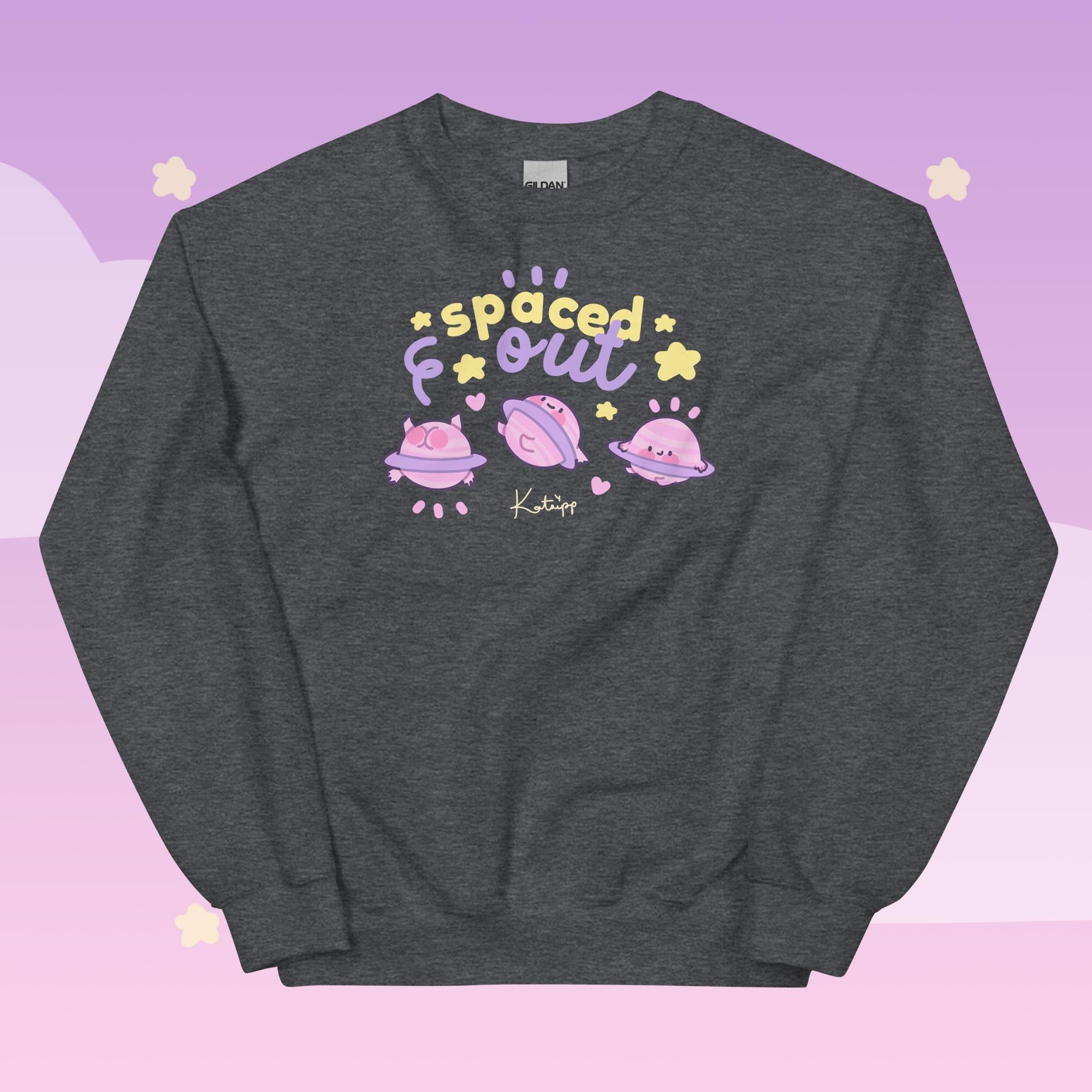 Spaced Out Saturn Sweatshirt | Cute Cosmic Planet Design Katnipp character product