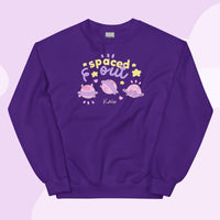 Spaced Out Saturn Sweatshirt | Cute Cosmic Planet Design - Purple / S