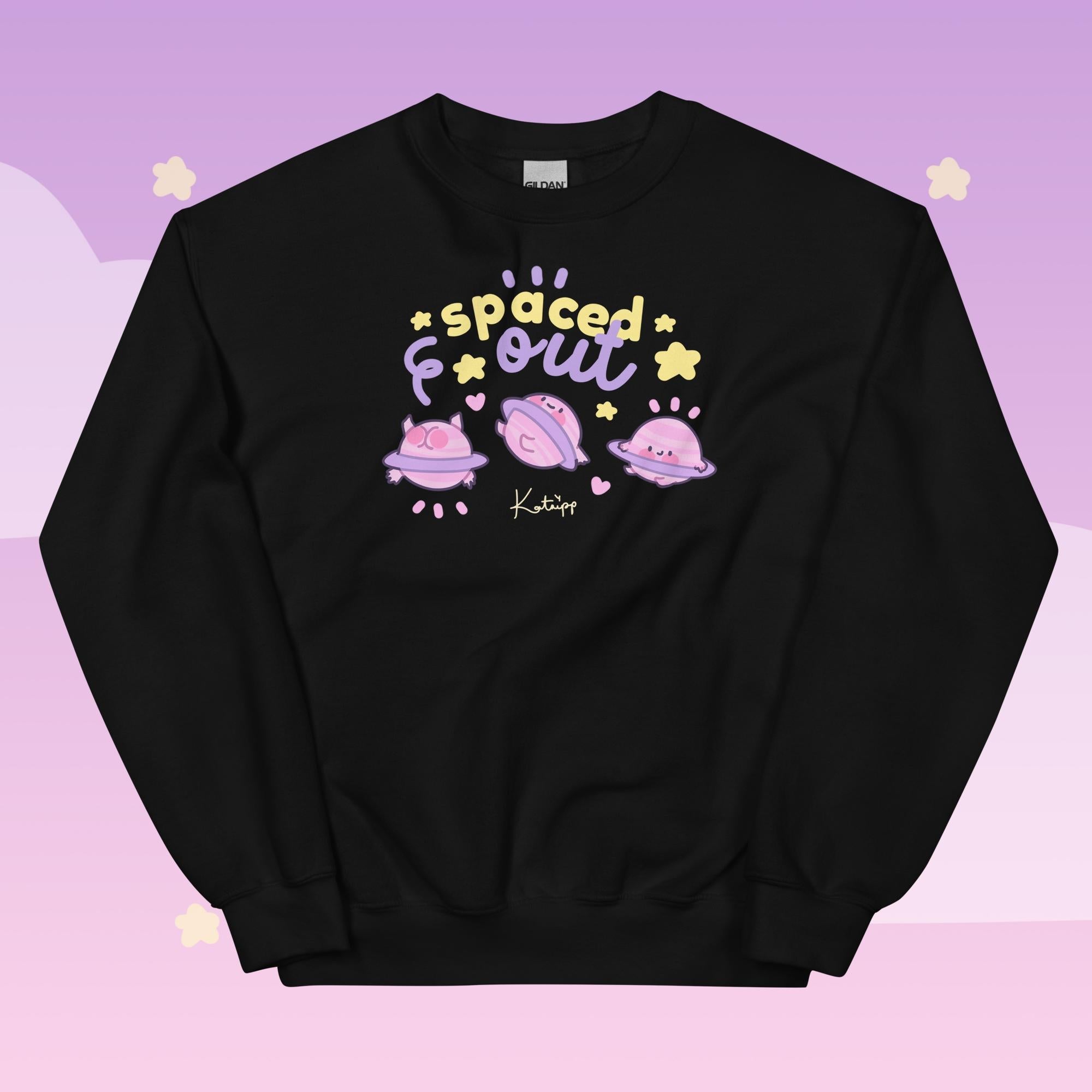 Spaced Out Saturn Sweatshirt | Cute Cosmic Planet Design Katnipp character product
