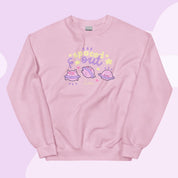 Spaced Out Saturn Sweatshirt | Cute Cosmic Planet Design Katnipp character product