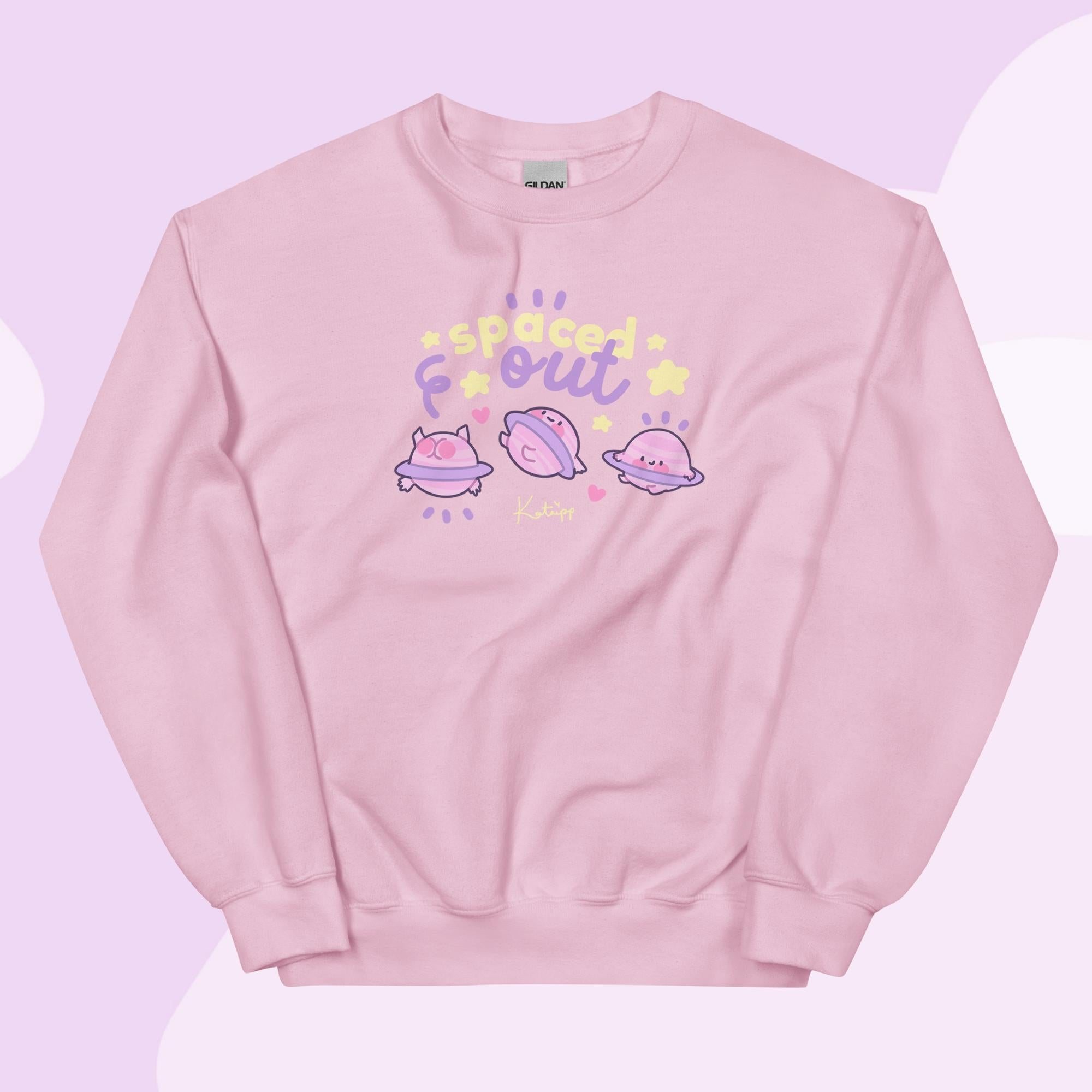 Spaced Out Saturn Sweatshirt | Cute Cosmic Planet Design Katnipp character product
