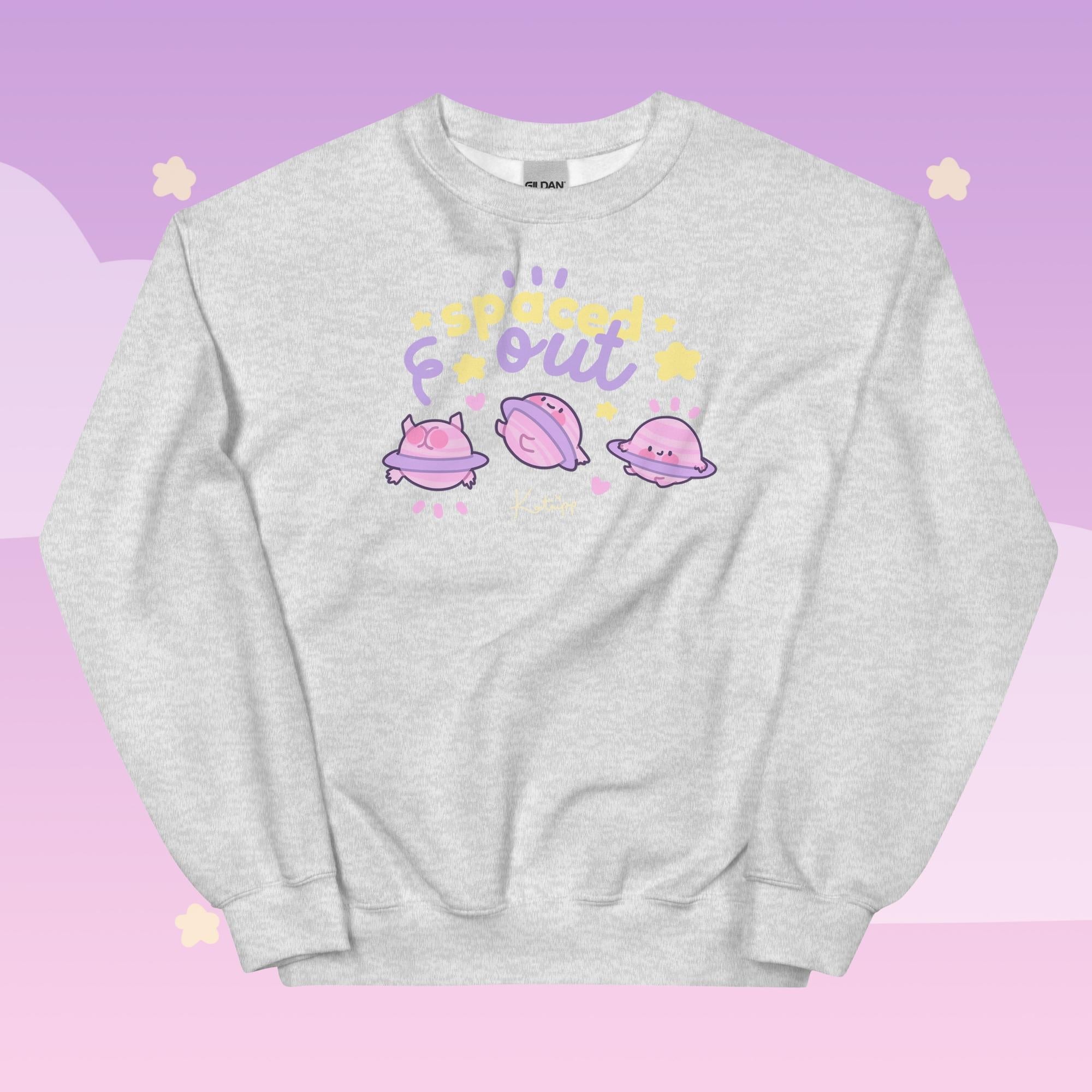 Spaced Out Saturn Sweatshirt | Cute Cosmic Planet Design Katnipp character product