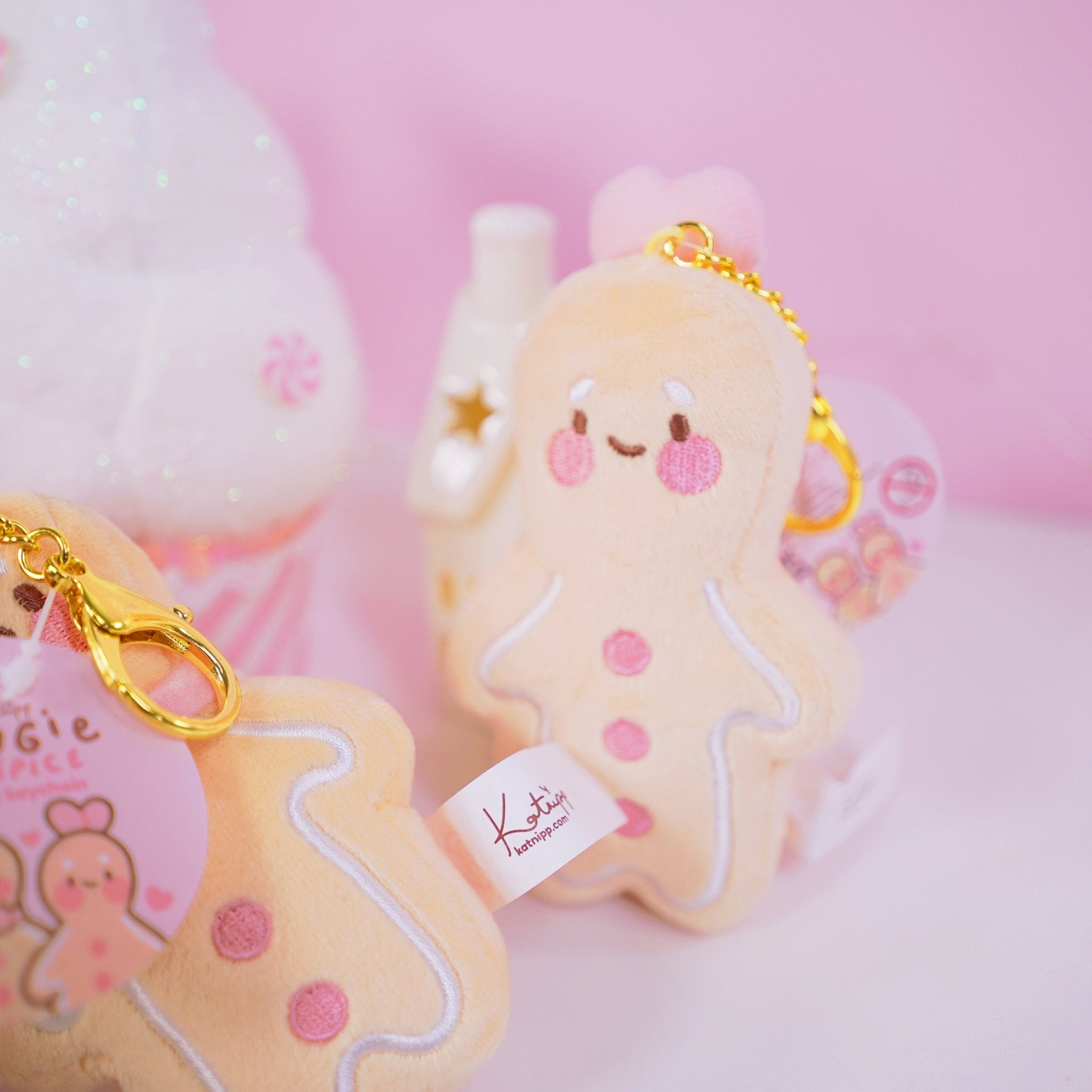 Spice Gingerbread Plush Keychain | Kawaii Gingerbread Bag Charm Katnipp character product