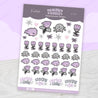 Spooky Halloween Sticker Sheet – Fluffy, Bartholomew & Kawaii Quotes - Gothic Stationery Stickers - SP 006 - Katnipp Studios