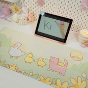 Spring Cottagecore Desk Mat | Satsuma & Ducklings | Kawaii Pastel Desk Decor Katnipp character product