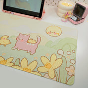 Spring Cottagecore Desk Mat | Satsuma & Ducklings | Kawaii Pastel Desk Decor Katnipp character product