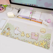 Spring Cottagecore Desk Mat | Satsuma & Ducklings | Kawaii Pastel Desk Decor Katnipp character product