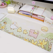 Spring Cottagecore Desk Mat | Satsuma & Ducklings | Kawaii Pastel Desk Decor Katnipp character product