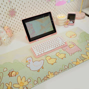 Spring Cottagecore Desk Mat | Satsuma & Ducklings | Kawaii Pastel Desk Decor Katnipp character product